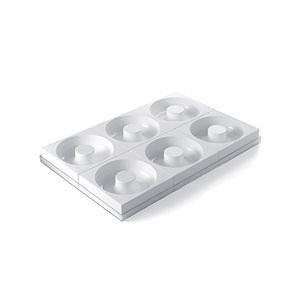 SET N. 6 WHITE TORTAFLEX SILICON SAVARINMOULD OUTSIDE ¯ 180 MM INSIDE ¯ 60 MM H