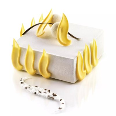 WHITE TORTAFLEX SILICON SQUARE MOULD 120X120 MM H 40 MM IN THIN NYLON
