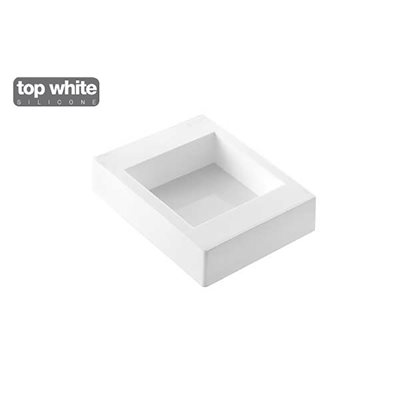 WHITE TORTAFLEX SILICON SQUARE MOULD 120X120 MM H 50 MM IN THIN NYLON