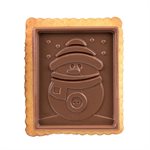 BROWN SILICONE MOULD COOKIE SNOWMAN + CUTTER IN PACK