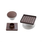 BROWN SILICONE MOULD COOKIE SNOWMAN + CUTTER IN PACK