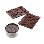 BROWN SILICONE MOULD COOKIE DOLCE VITA + CUTTER IN PACK