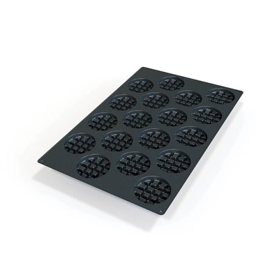 60X40 N. 18 BLACK WAFFEL SILICONE MOULD NAKED ¯90 MM H 24 MM