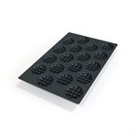 60X40 N. 18 BLACK WAFFEL SILICONE MOULD NAKED ¯90 MM H 24 MM