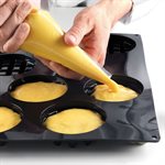 60X40 N. 18 BLACK WAFFEL SILICONE MOULD NAKED ¯90 MM H 24 MM