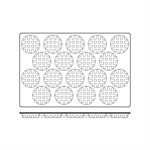 60X40 N. 18 BLACK WAFFEL SILICONE MOULD NAKED ¯90 MM H 24 MM