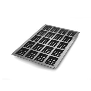 60X40 N. 16 BLACK WAFFLE SILICONE MOULD NAKED 95X70 MM H 24 MM