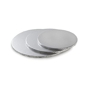 SILVER CAKE CARDBOARD DRUMS ROUND 25 CM