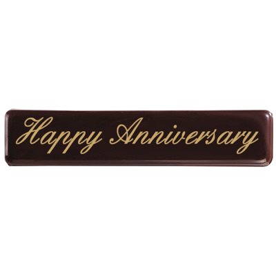 Rectangles dark choc Happy anniversary 7x1.5 cm, 70 pcs