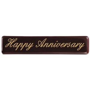 Rectangles dark choc Happy anniversary 7x1.5 cm, 70 pcs