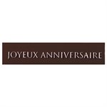 Rectangles dark choc embossed Joyeux Anniversaire 7x1.5 cm