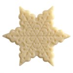 Snowflakes dark. white and choc BC embossed 3 dsgn 4.3x3.8 cm