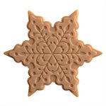 Snowflakes dark. white and choc BC embossed 3 dsgn 4.3x3.8 cm