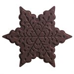 Snowflakes dark. white and choc BC embossed 3 dsgn 4.3x3.8 cm