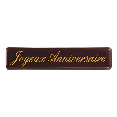 Rectangles dark choc Joyeux anniversaire 7x1.5 cm