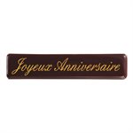 Rectangles dark choc Joyeux anniversaire 7x1.5 cm