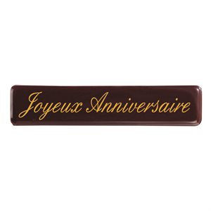 Rectangles dark choc Joyeux anniversaire 7x1.5 cm