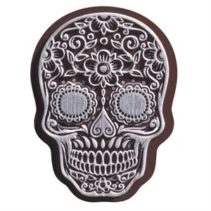 Skulls dark choc embossed Calavera 4x3 cm