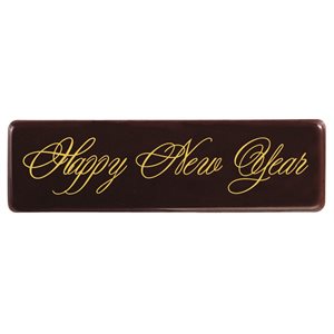 Rectangles dark choc Happy New Year 7x2 cm