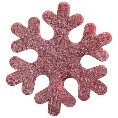 Snowflakes Raspberry crystallised 4.8x4.2 cm