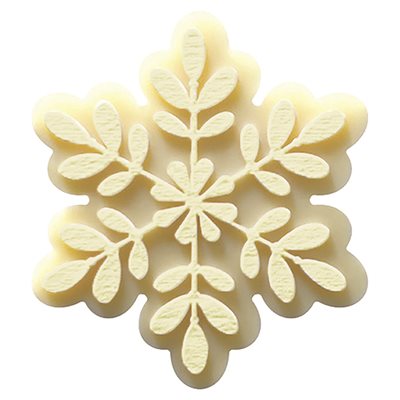 Big snowflakes white choc embossed white 4x4.5 cm