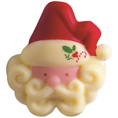 Santa Claus heads white choc 5x4.6 cm