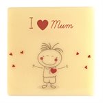 Squares white choc I love mum 2 designs 3.5 cm