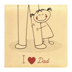 Squares white choc I love dad 2 designs 3.5 cm