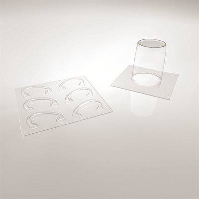 Moulds mugs and handles for 3 pieces ø 8 cm H. 10 cm