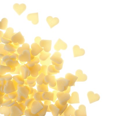 Hearts white choc 9 mm 200 g