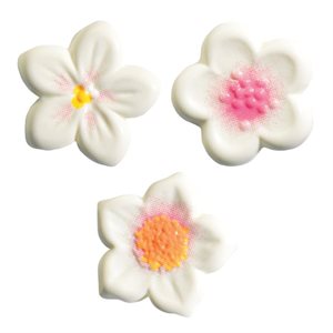 PETITE FLOWERS TRIO WHITE CHOC 0.98INCH 108 PC