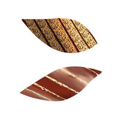 GOLD CURVED LEAF DARK CHOC, 4.2x4.5CM, 126PC