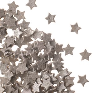 Chocolate stars shiny silver 9 mm 200 g