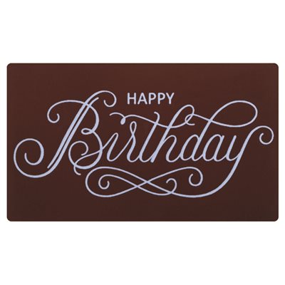 Rectangles dark choc Happy birthday 6x3.5 cm