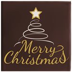 Squares Dark choc Merry Christmas 2 designs 4 cm