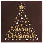 Squares Dark choc Merry Christmas 2 designs 4 cm