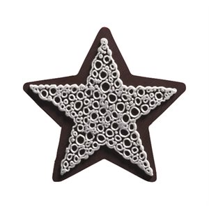 Stars dark choc embossed Finesse 4 designs 3.6x3.5 cm