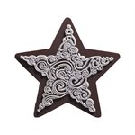 Stars dark choc embossed Finesse 4 designs 3.6x3.5 cm