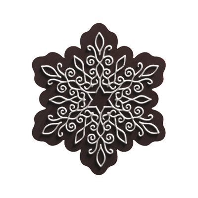 Snowflakes dark choc embossed Givré 4x3.5 cm