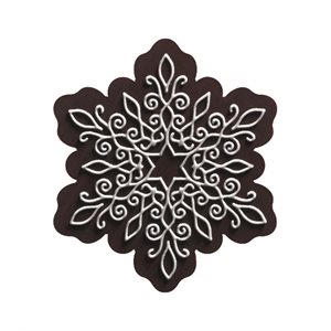 Snowflakes dark choc embossed Givré 4x3.5 cm