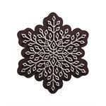 Snowflakes dark choc embossed Givré 4x3.5 cm