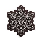 Snowflakes dark choc embossed Givré 4x3.5 cm