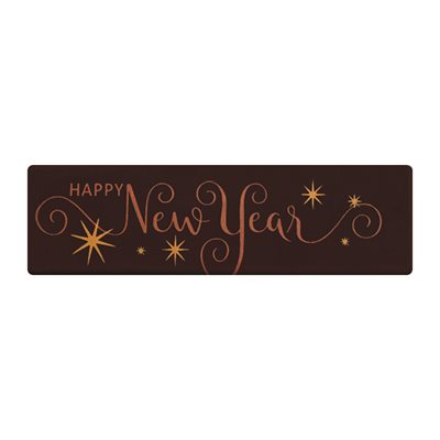 Rectangles dark choc Happy new year 7x2 cm