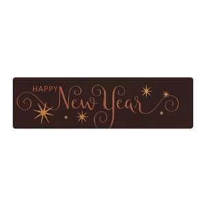 Rectangles dark choc Happy new year 7x2 cm