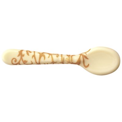 Mini spoons white choc Arabesques 8x2 cm