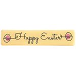 Rectangles White choc Happy easter 7x1.5 cm