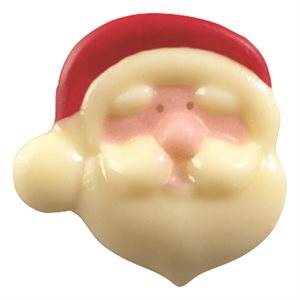 Little Santa Claus heads white choc 3x3 cm