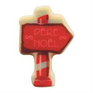 Signs white choc Père Noël 3 designs 4.4x3 cm