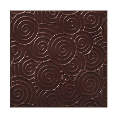 Squares extra thin dark chocolate structured Spirale 5 cm