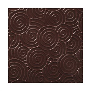 Squares extra thin dark chocolate structured Spirale 5 cm